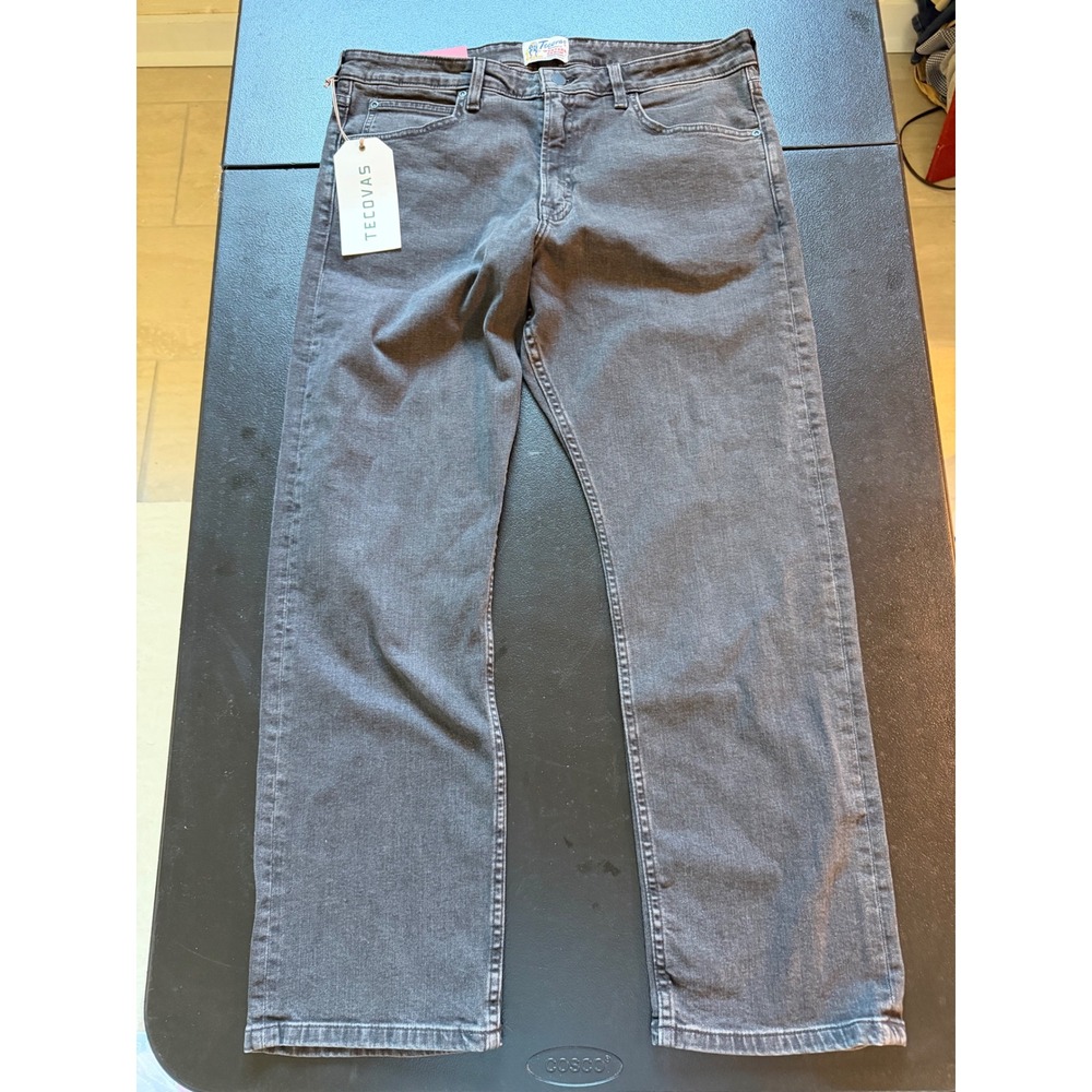 Tecovas Slim Straight Stretch Denim Washed Black Mens Jeans 36x30 TM130054